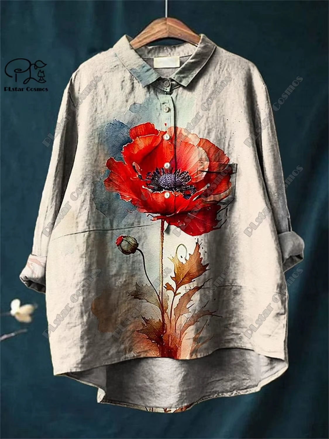 Retro Bloom: 3D Floral Open Tube Shirt for Bold Summer Vibes