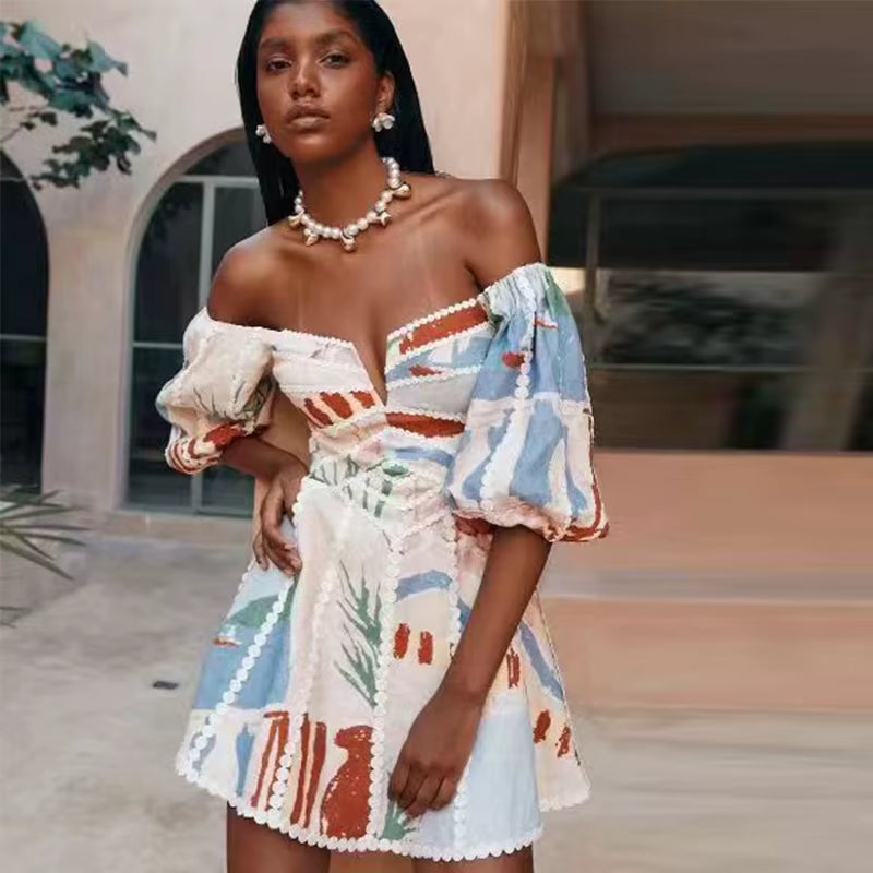 Alluring Charm: Women’s Elegant Sexy Hollow Out V-Neck Mini Robe