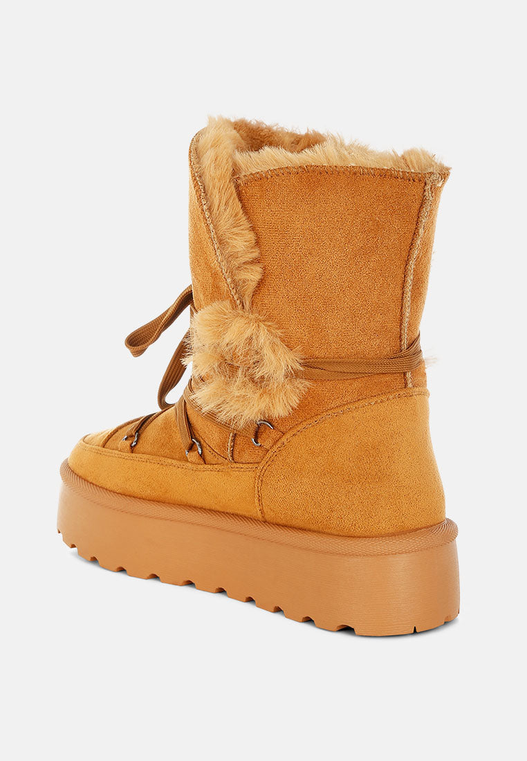 Noaya Chunky Faux Fur Snow Boots