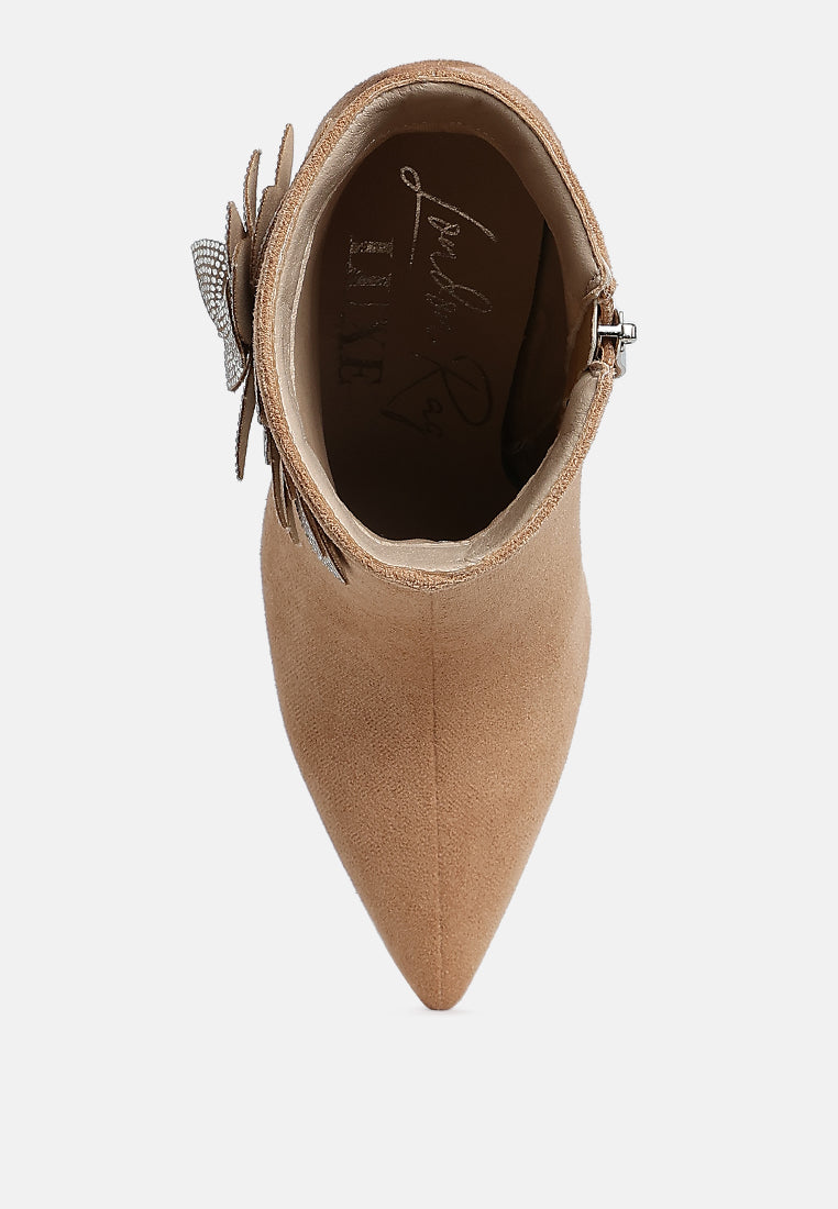 Yarrow Rhinestones Petal Detail Boots