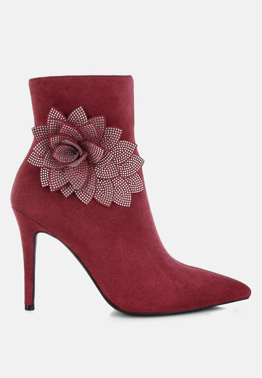 Yarrow Rhinestones Petal Detail Boots