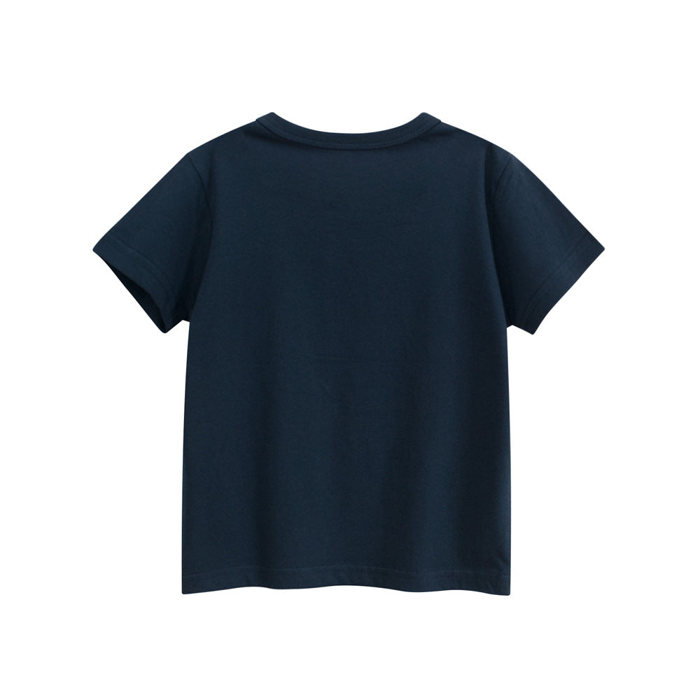 Boys’ Shark Printed T-shirt in European and American Style-1