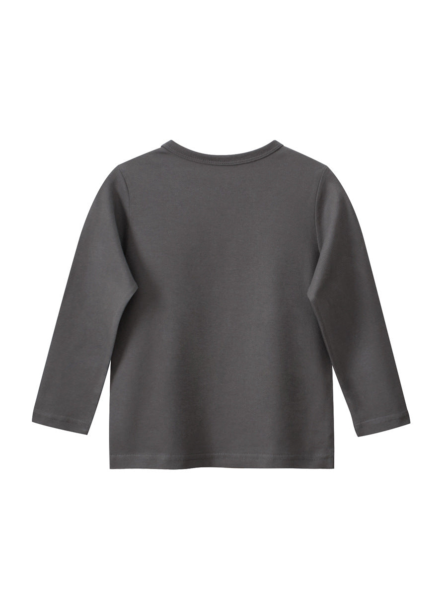 Autumn Arrival Kids Girls Flowers Cartoon and Letters Print Crew Neck Long Sleeves Pullover Sweatshirt-4